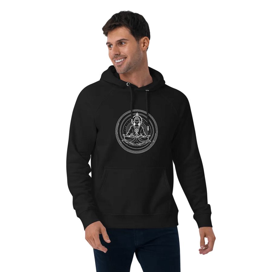 [Meditation 3 - White] - Unisex Eco Raglan Hoodie product image (6)