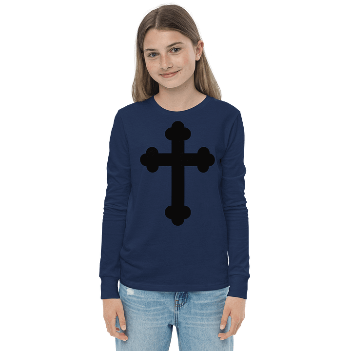 Black Cross Youth Long Sleeve T-Shirt product image (13)