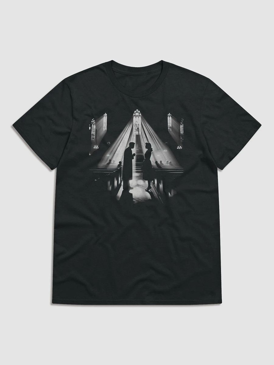 Sacred Noir: Whispered Vows in Light and Shadow (Front Print Womens Tee) product image (1)