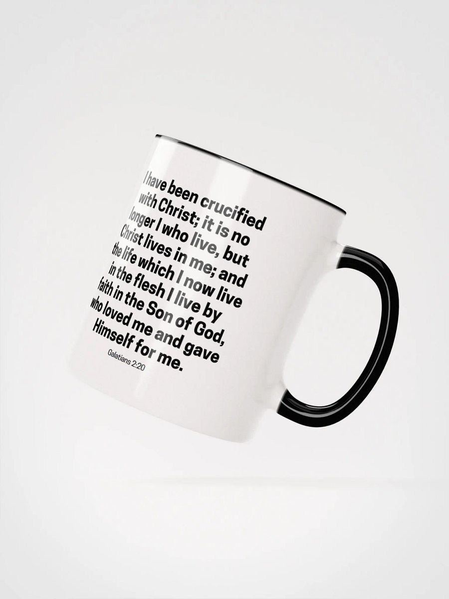 I Have Been Crucified With Christ; It Is No Longer I Who Live Galatians 2:20 Two-Tone Mug 11/15oz product image (2)