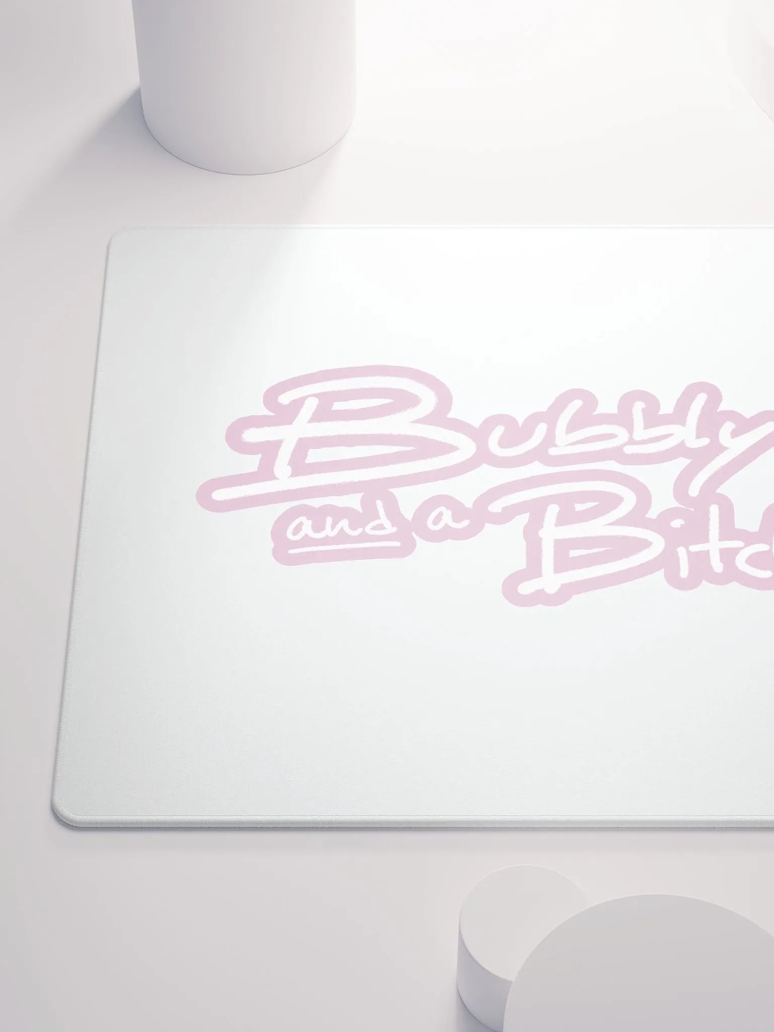 Bubbly and a B*tch (lined design, #E1B9CE) mouse pad product image (6)