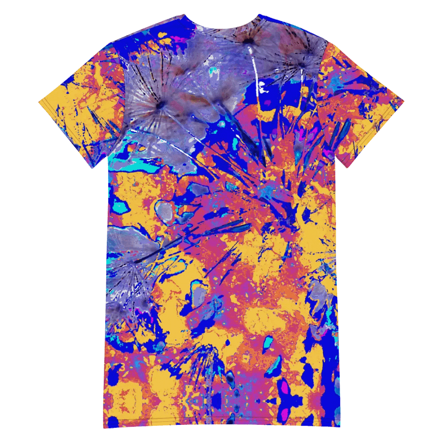 Vibrant Abstract Dandelion Seeds Ladies T Shirt Dress product image (6)