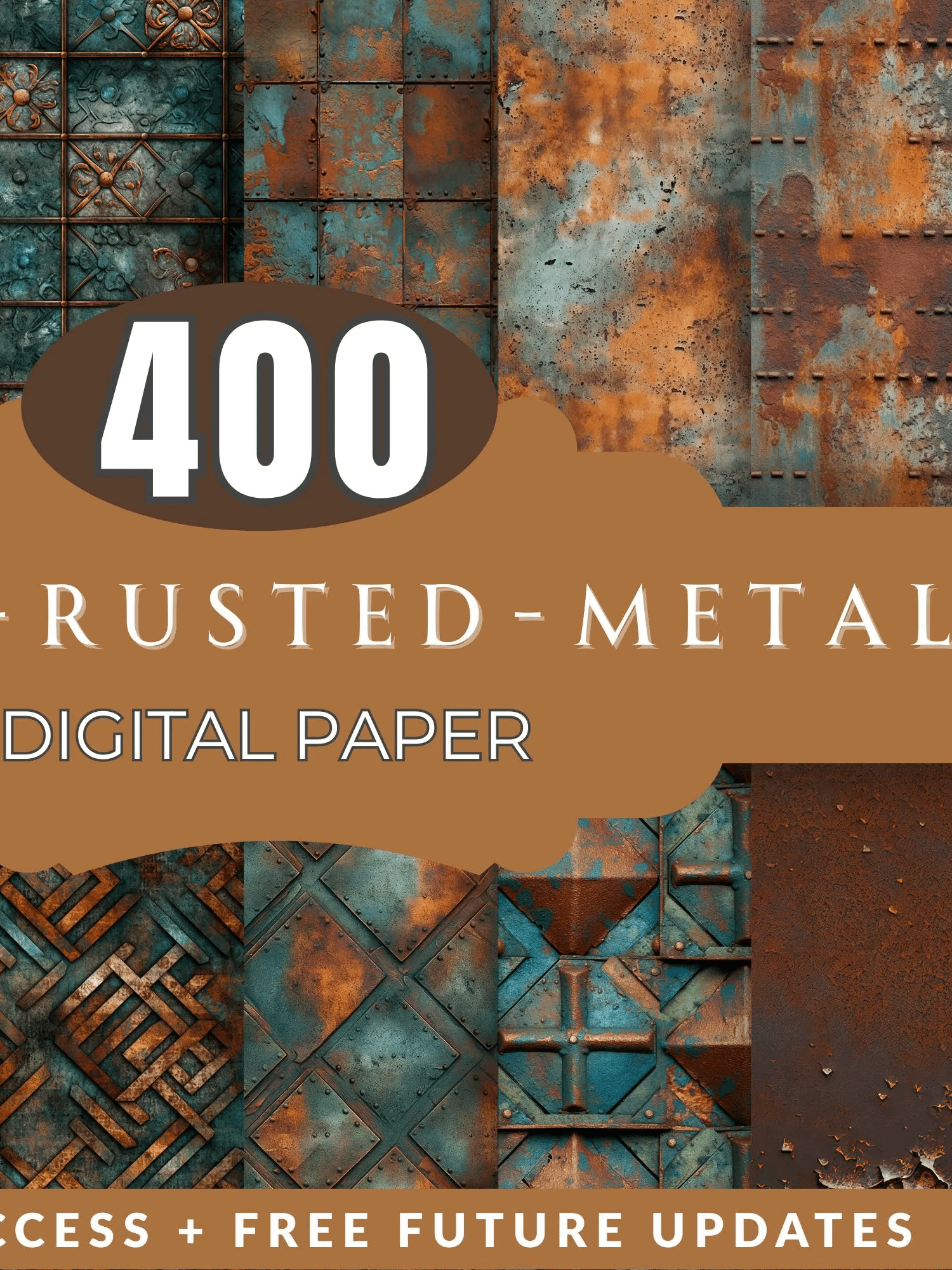 Rusted Metal Texture Set Seamless Corrugated Digital Paper product image (1)