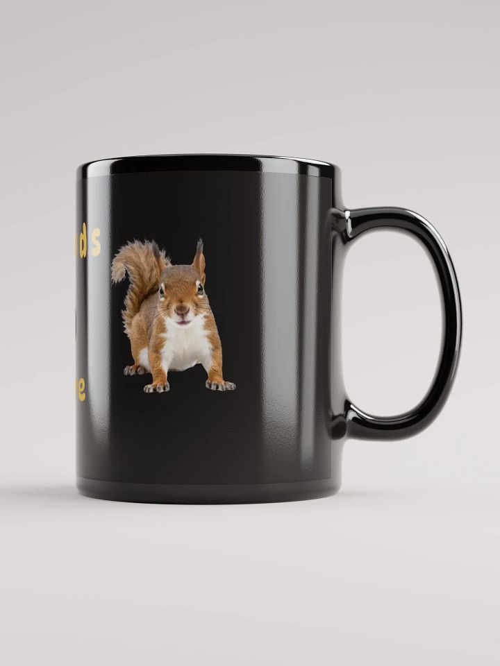 Squirrel an Mouse Friendship Acorn Black Mug product image (1)