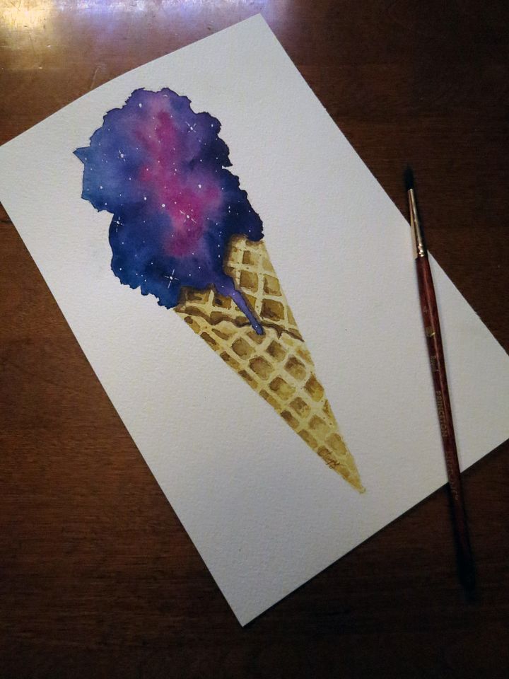 Galaxy Cone - Original Watercolor Painting product image (1)