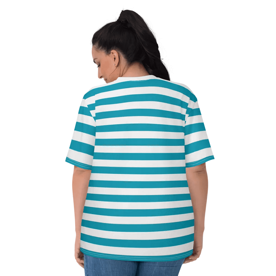 Butterfly Blossom Women's Stripped Teal All-Over Print Tee product image (6)