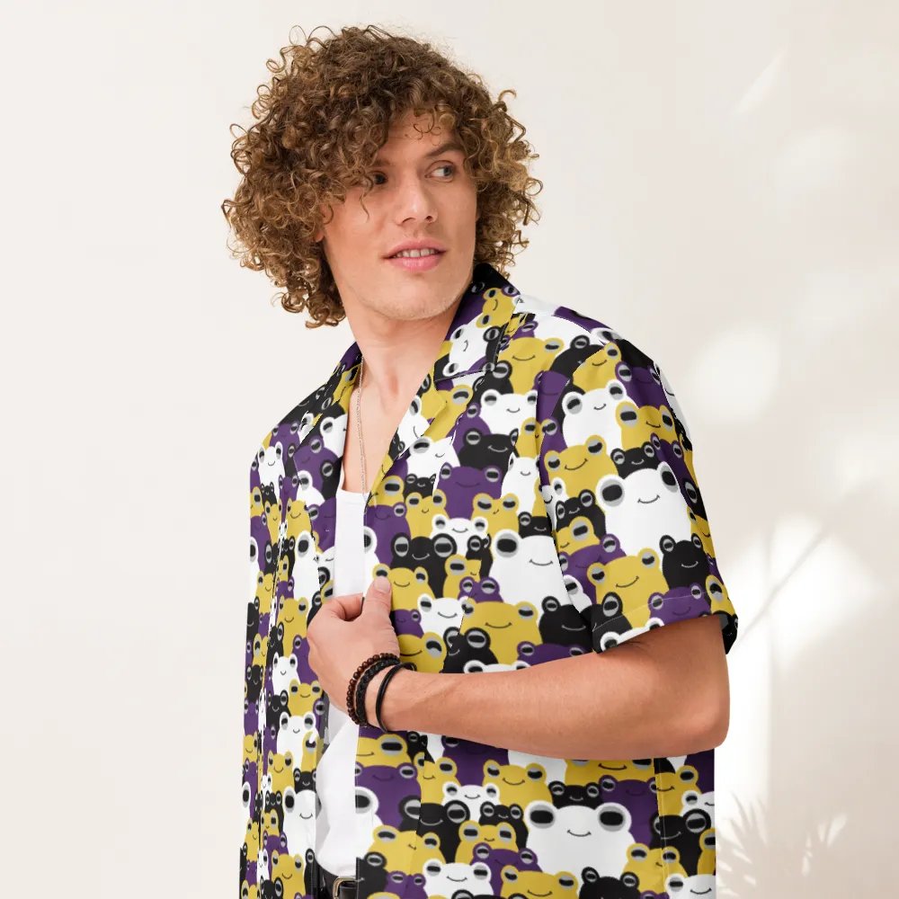 Frog-waiian Shirt Nonbinary Flag Colors product image (7)