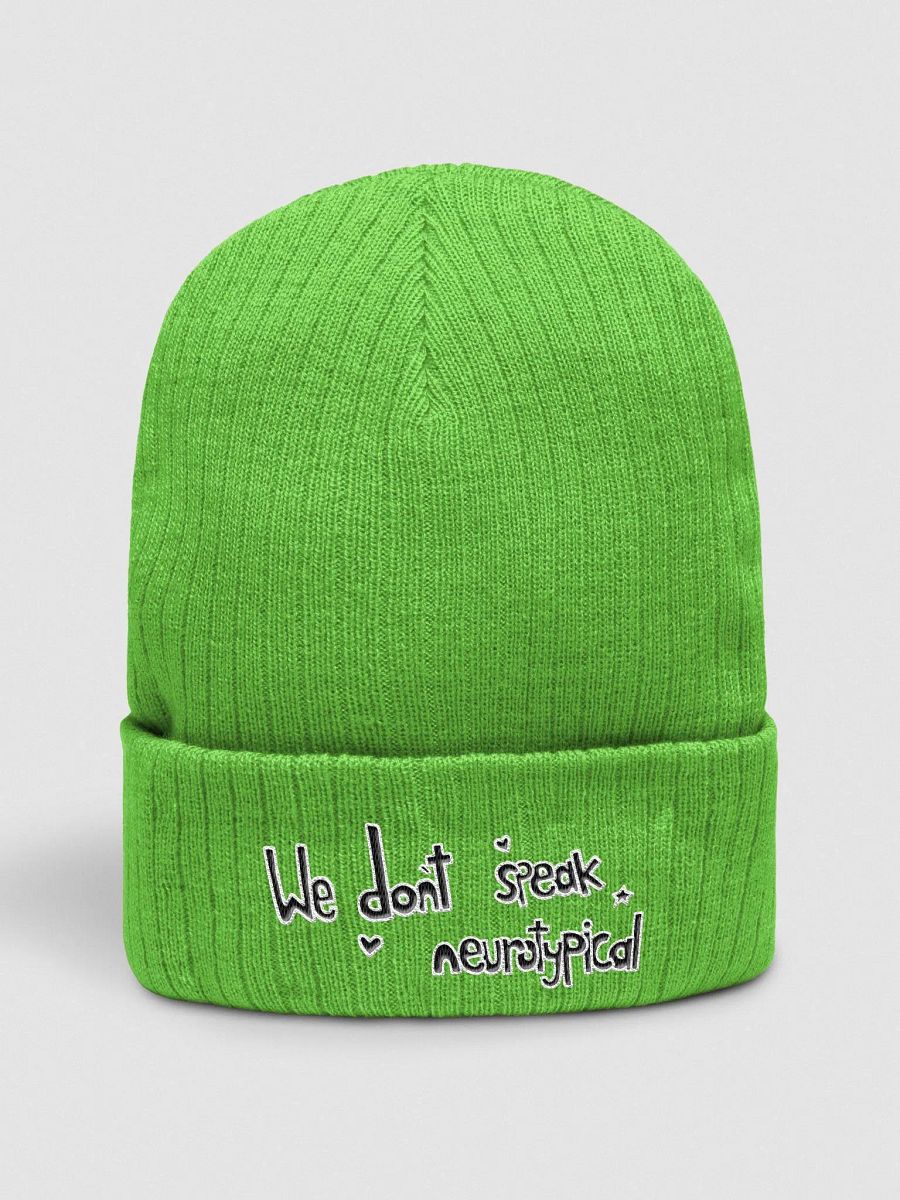 We don't speak neurotypical - green beanie product image (1)