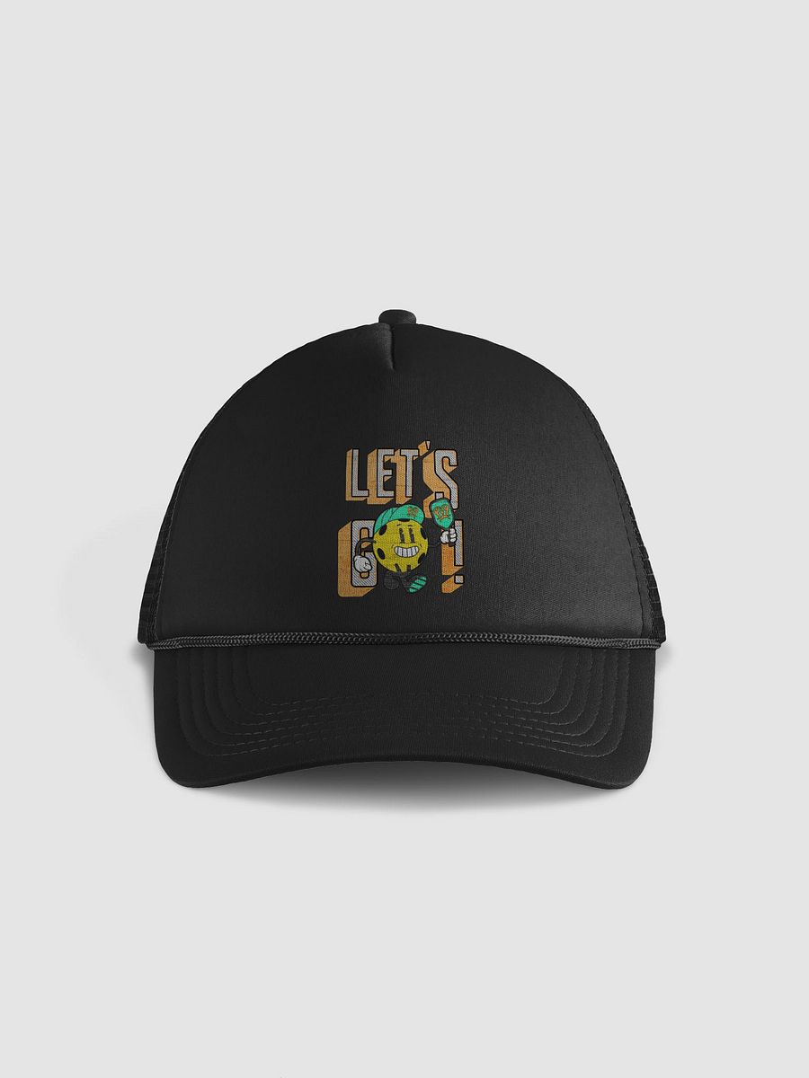 Lets Go Pickleball Mascot Cheerful Trucker Hat product image (1)