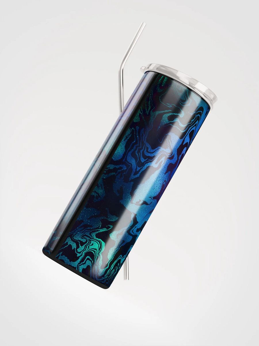 Explore Cosmic Delights with our Blue Galaxy Print Stainless Steel Tumbler | Eco-Friendly 20 oz Tumbler with Reusable Straw product image (4)