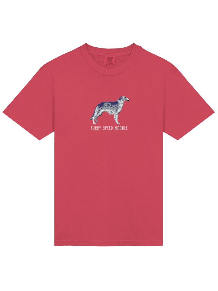 Furry Speed Noodle T-Shirt(Embroidered) of a Borzoi(Blue & White) product image (282)