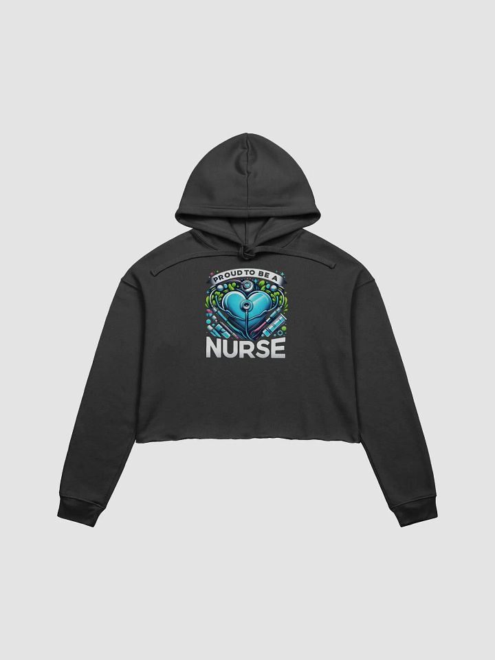 Proud Nurse Heart Stethoscope Crop Hoodie product image (3)