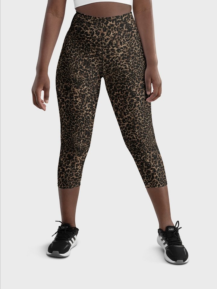 Capri Leggings "Chic Dark Brown Leopard" Printed product image (1)