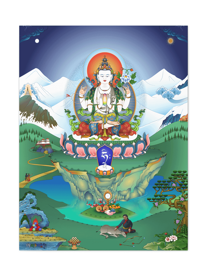 Avalokiteshvara thangka canvas print product image (1)