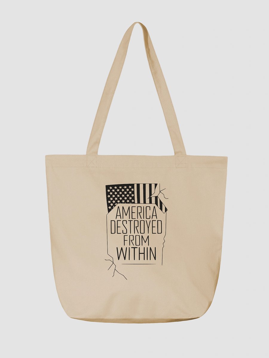 "America Destroyed From Within" Bold Statement Tote - Black Ink product image (2)