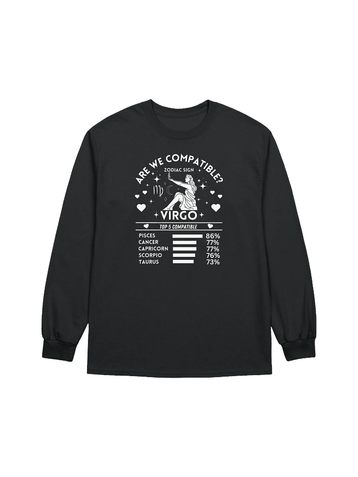 Virgo Zodiac Sign Romantic Compatibility - Gildan Ultra Cotton Unisex Long Sleeve T-Shirt - Dark Colors product image (2)