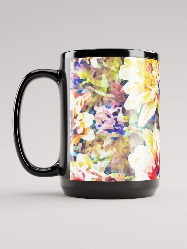 Abstract Graphic | Black Coffee Mug | Autumn Mums Floral product image (1)