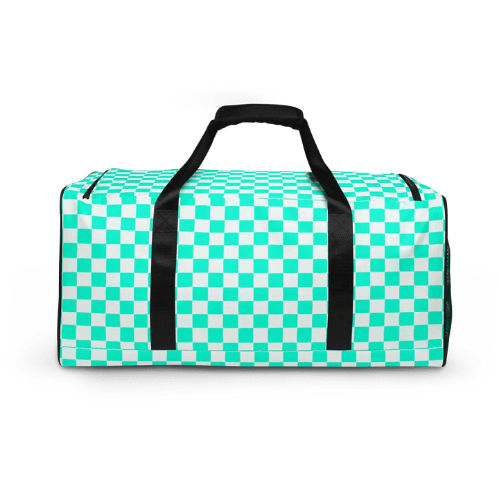 Checkered! Black and White Checkers Duffel Bag product image (2)