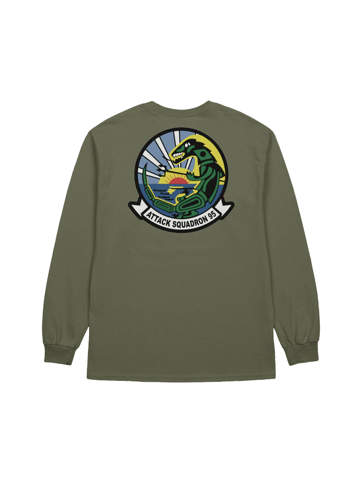 "Green Lizard" Cotton Long Sleeve T-Shirt product image (2)