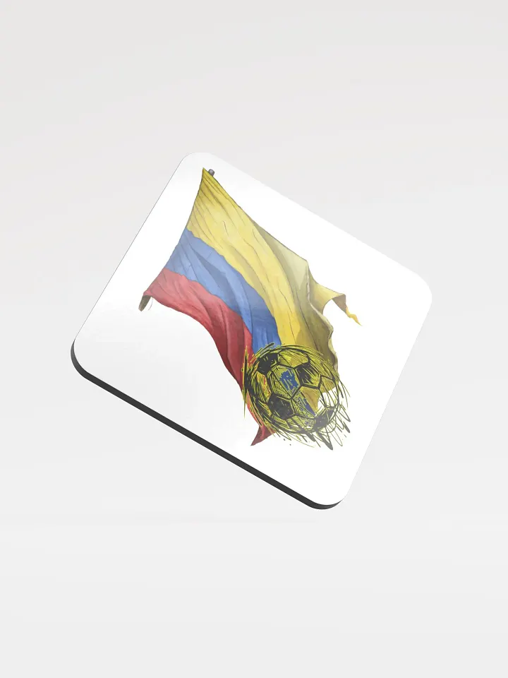 Colombian Flag Soccer Spirit Glossed Coaster product image (1)