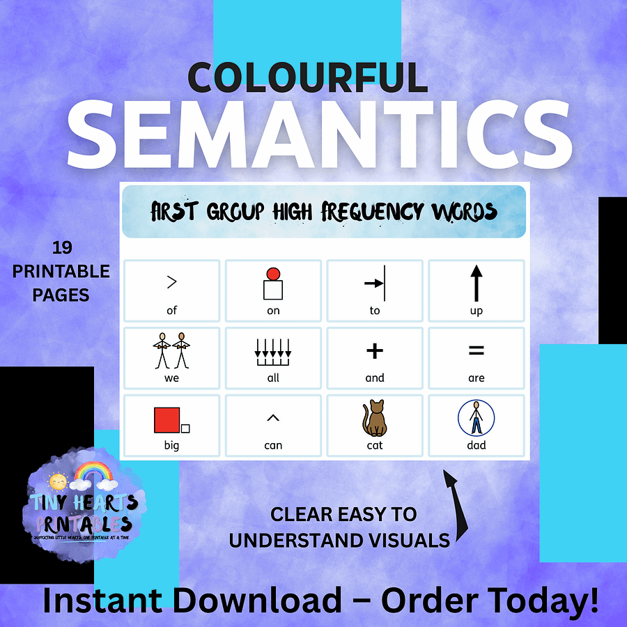 Colourful Semantics Vocabulary Boards | 19 Pages of Core & High Frequency Words | SEN, Visual Support, Speech & Language Printable product image (6)