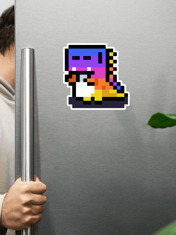 Synthwave Dancing Dino Magnet product image (4)