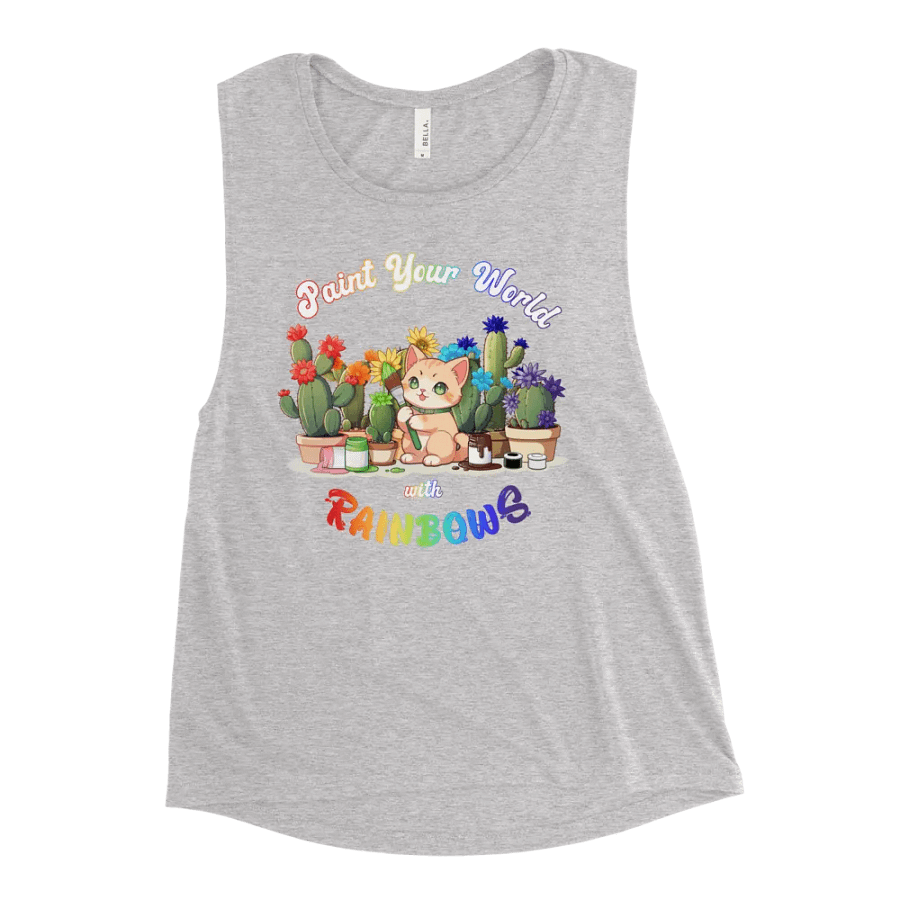 Rainbow Kitten Artist Flowy Muscle Tank product image (3)