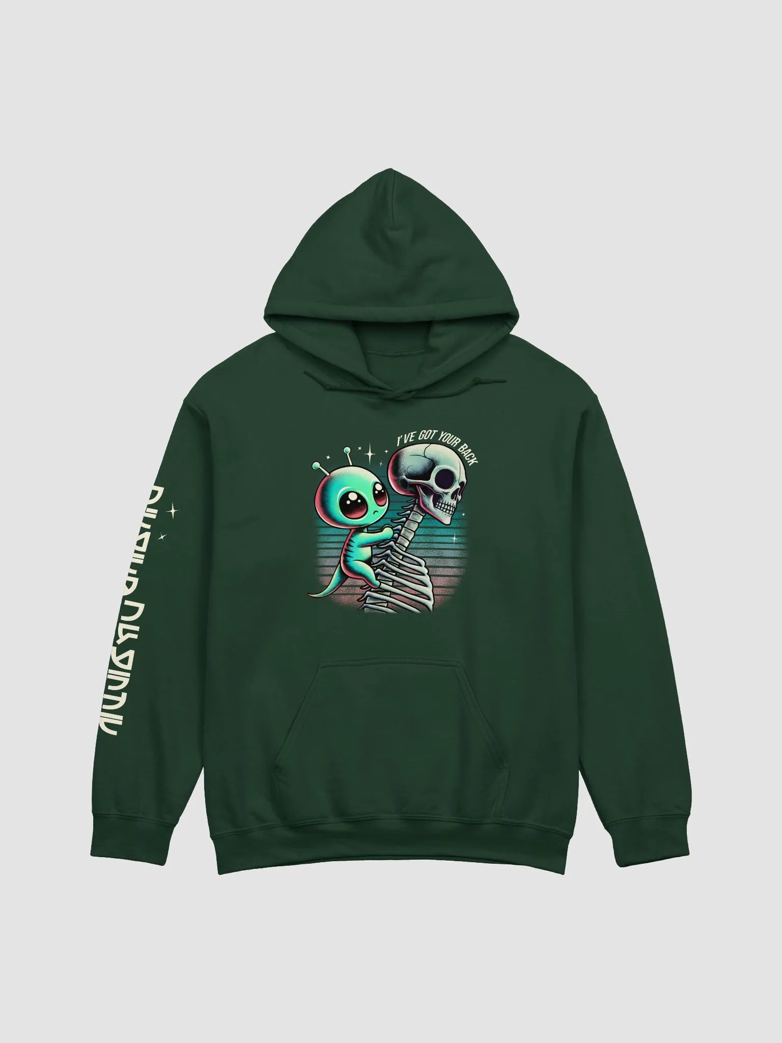 "I’ve Got Your Back" Alien Hoodie ( Sleeve Detail) product image (4)