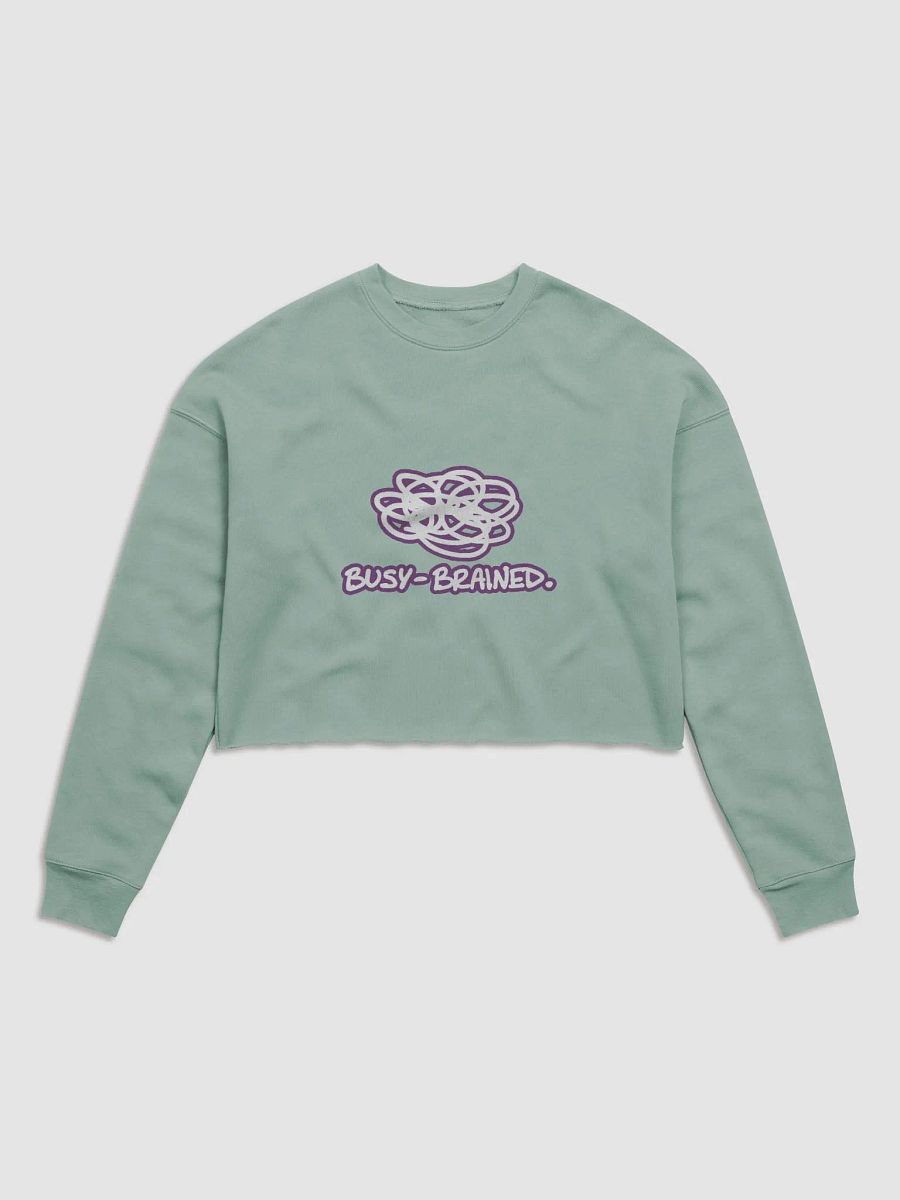 BUSY-BRAINED (lined design, #763D7D) Women's Fleece Crop Sweatshirt product image (26)