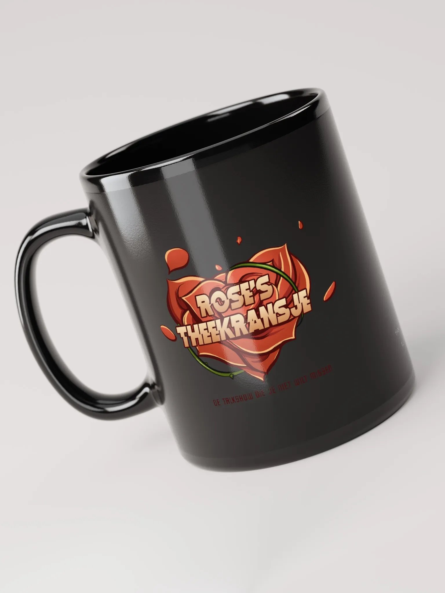 Rose's Theekransje mok zwart product image (6)