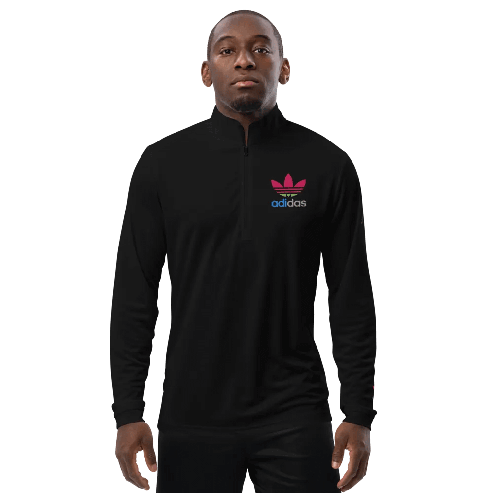 Adidas Pink Leaves Quarter-Zip Pullover product image (9)