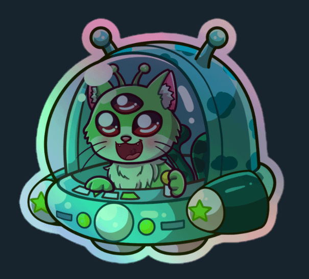 Cosmos Cat Holographic Sticker product image (2)
