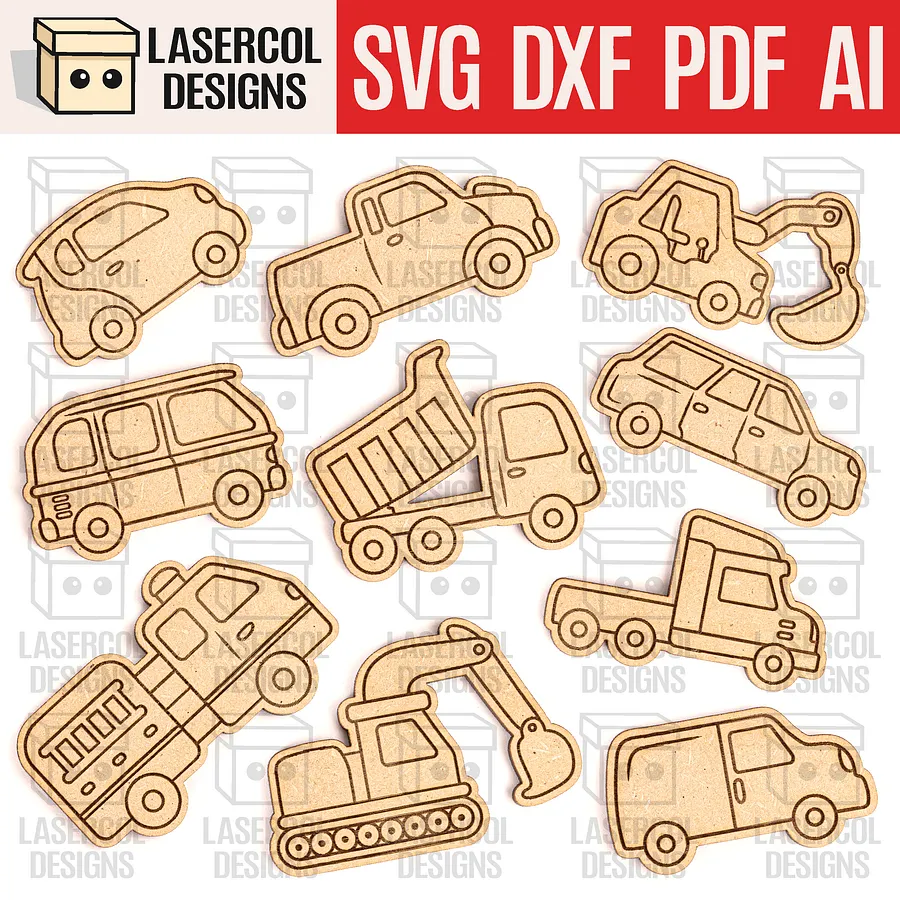 Cars Paint Kit DIY Cut Outs - Laser Cut Files product image (1)