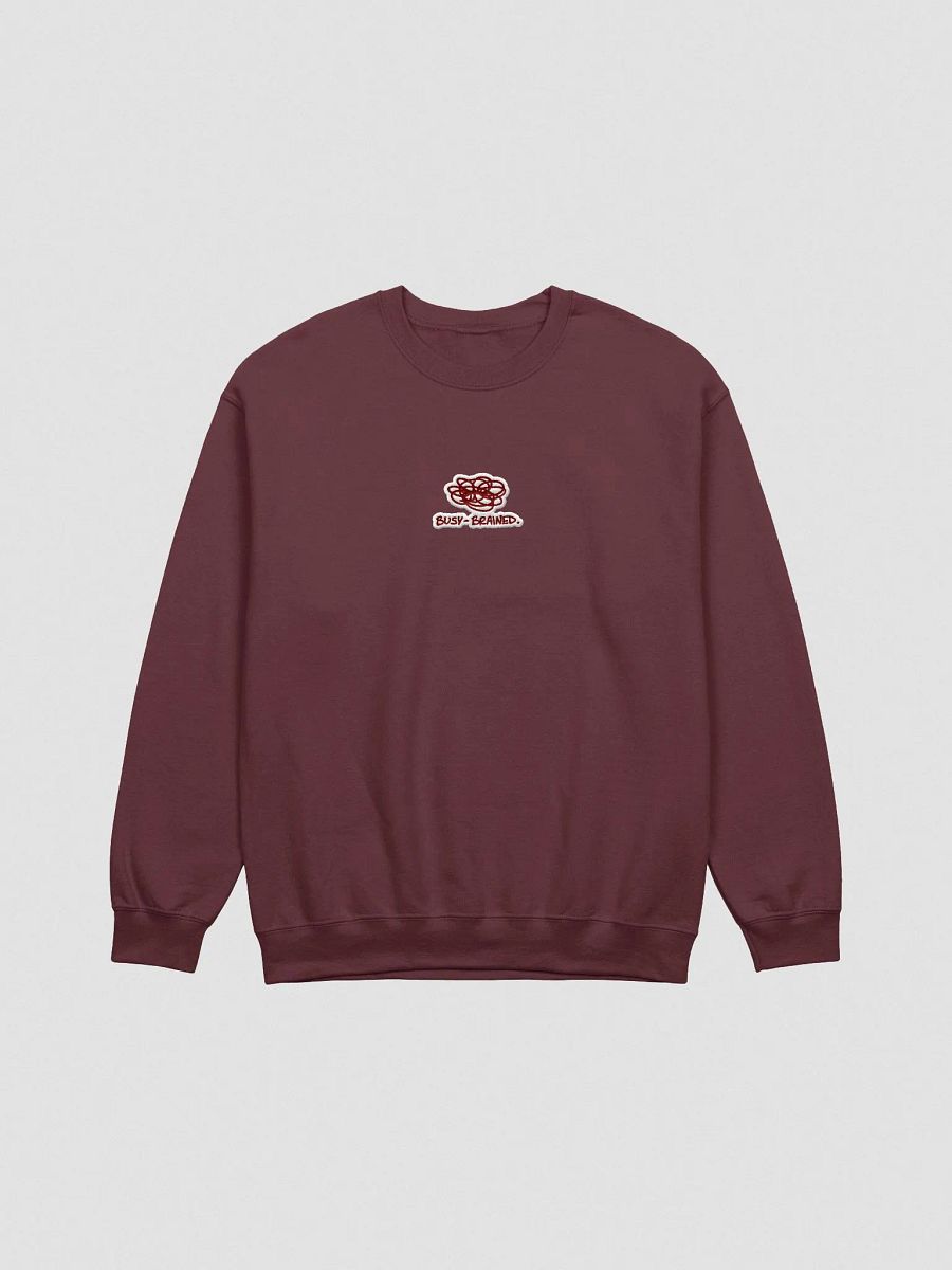 BUSY-BRAINED embroidered crewneck (maroon bubble design) product image (3)