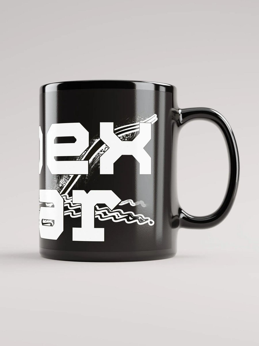 White HApex Gear Black Logo Black Glossy Mug product image (1)