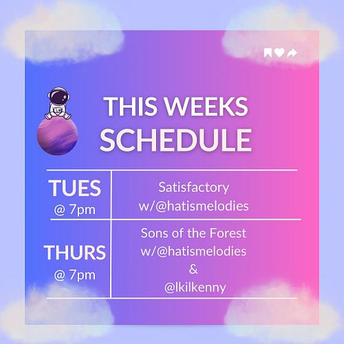 This weeks schedule!