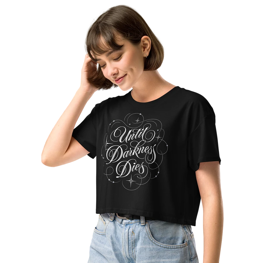 Until Darkness Dies (swirls design) Women's Premium Crop Top product image (14)