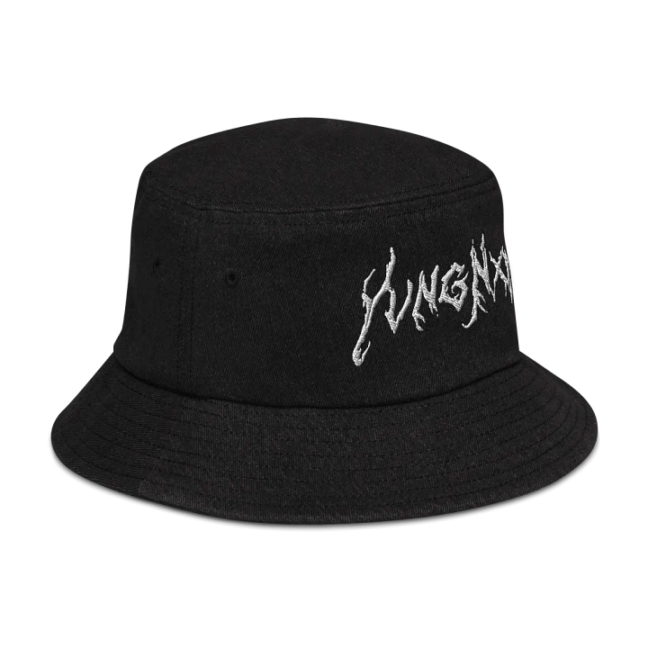 YvngNxmd White Script Black Denim Bucket Hat product image (2)