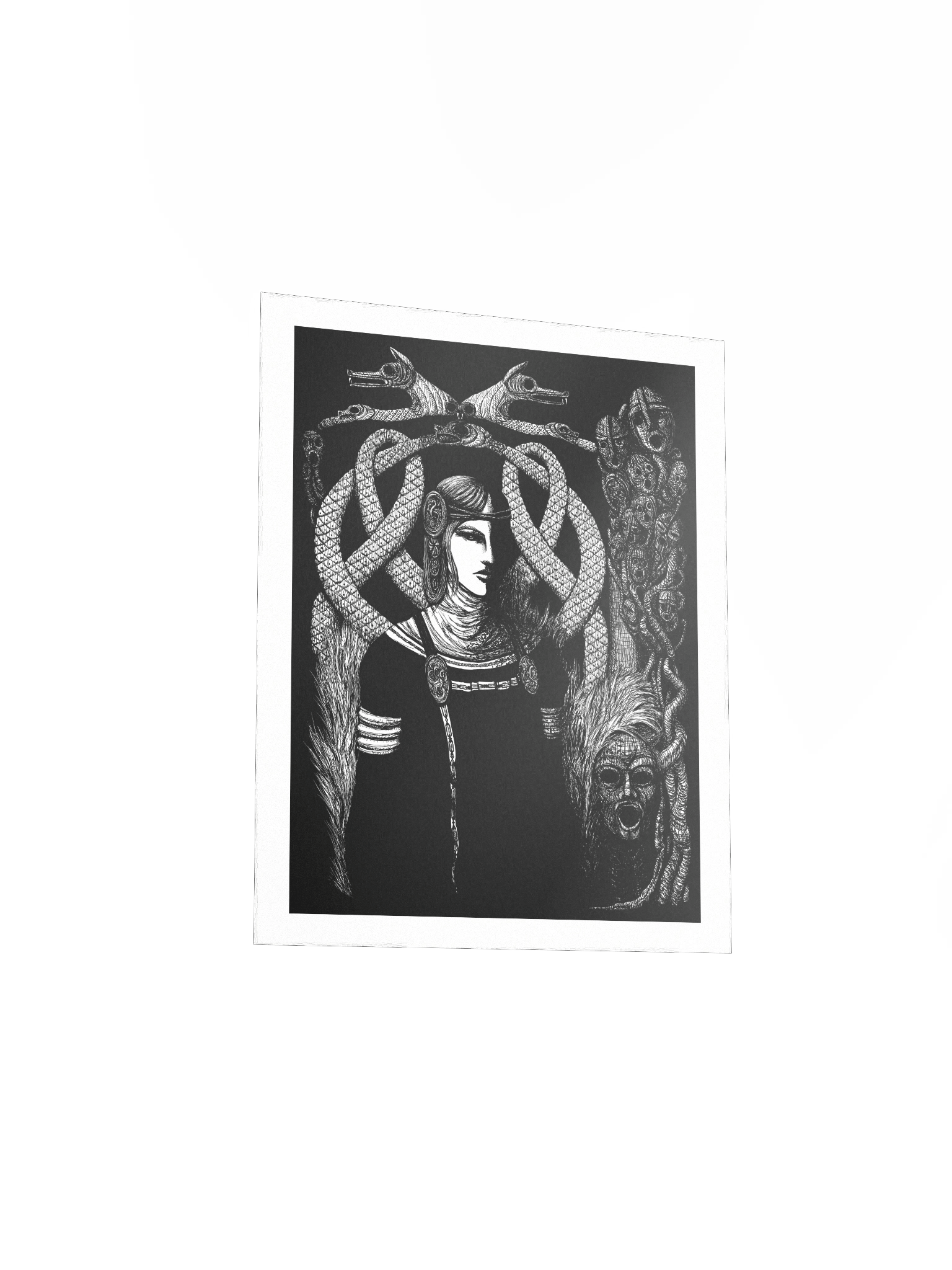 Hel in Black Matte Poster - Norse Mythology Goddess Hel and World Serpent Jörmungandr product image (5)