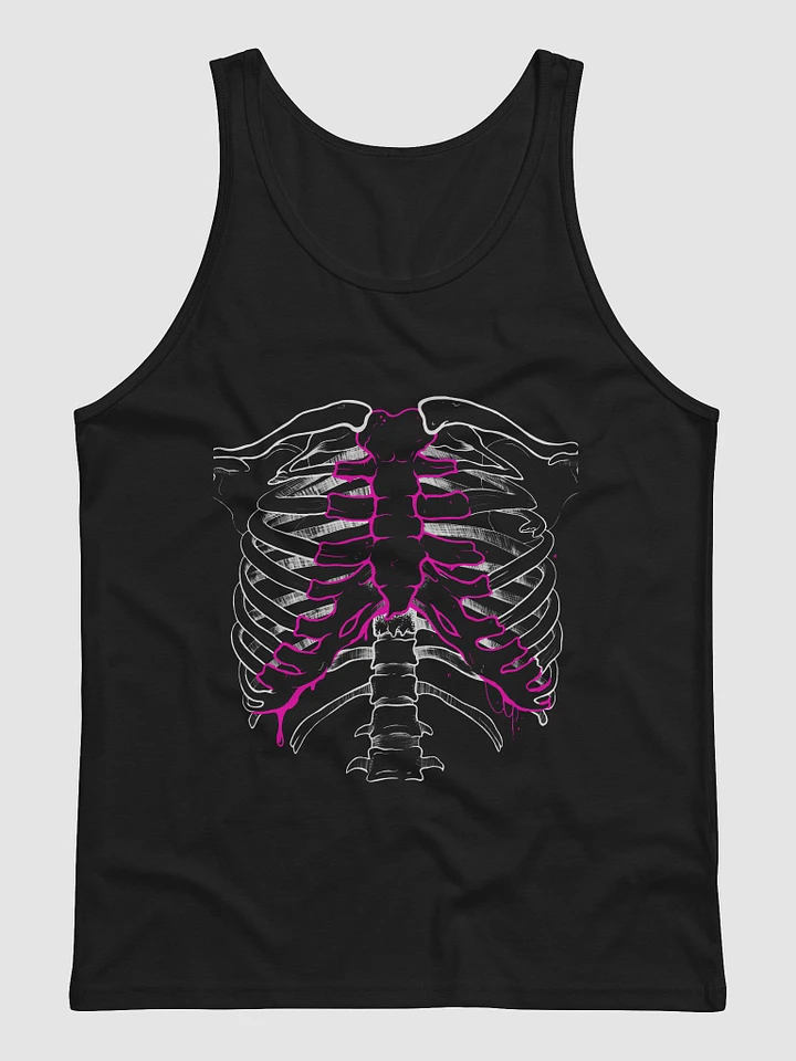 Pink Rib Vest - Black (Unisex) product image (1)