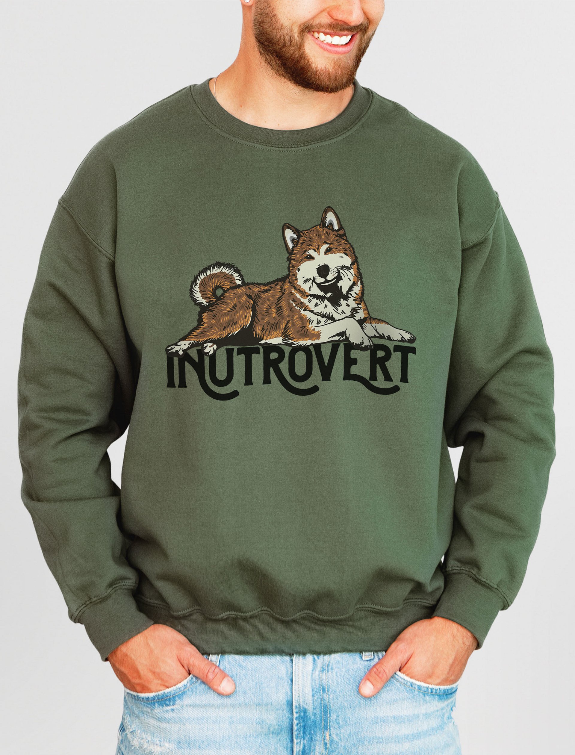 Inutrovert Sweatshirt of an Akita Inu (Brindle) | Funny Shirt for Akita Paw-rents product image (13)