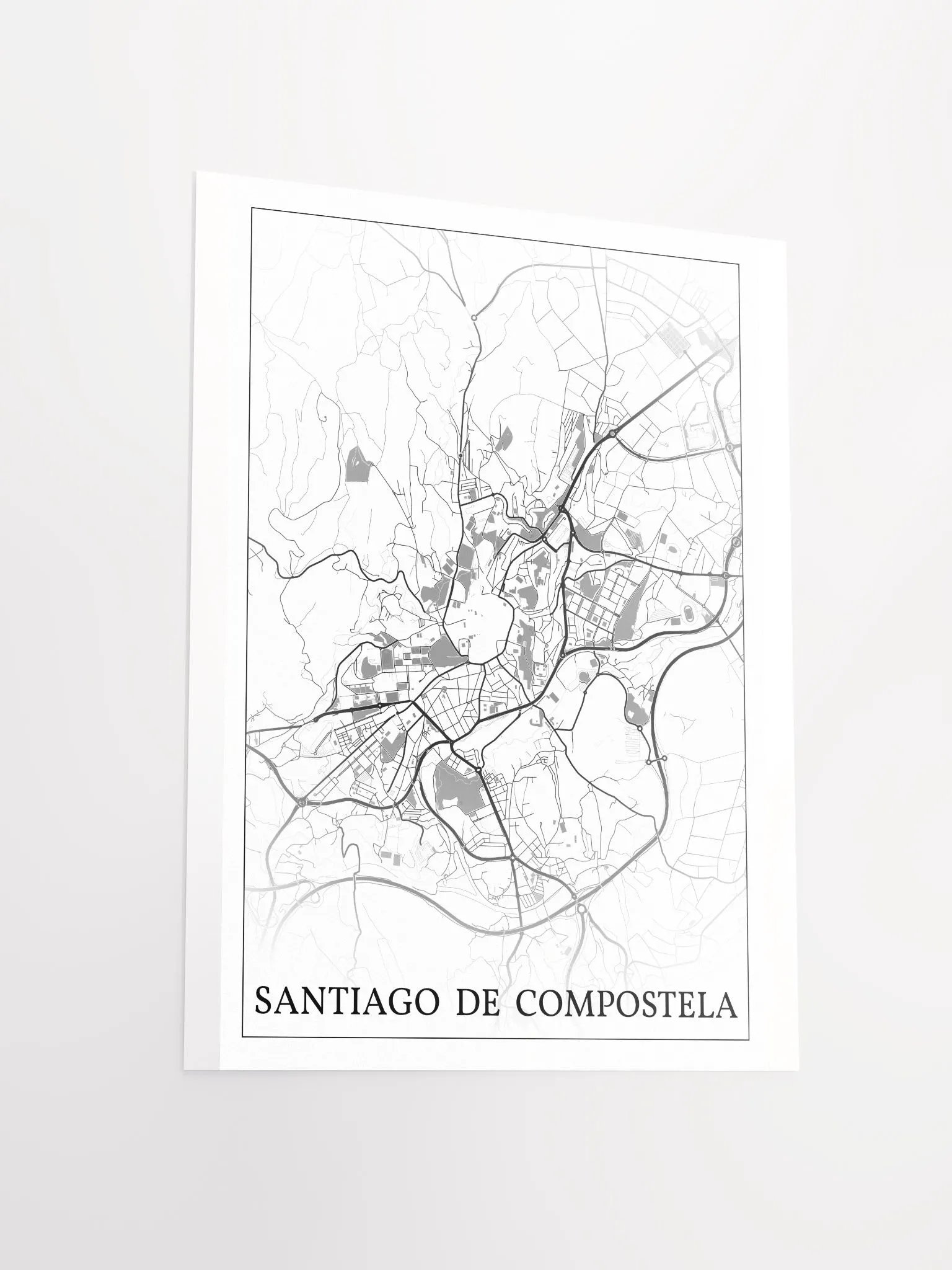 Santiago de Compostela, Spain, city map print product image (11)