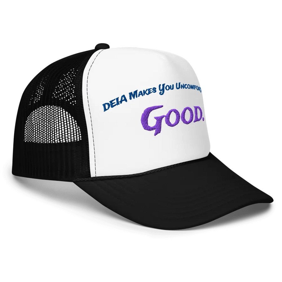 Hands Off DEIA, Makes you uncomfortable (words only, Embroidered Trucker Hat product image (11)