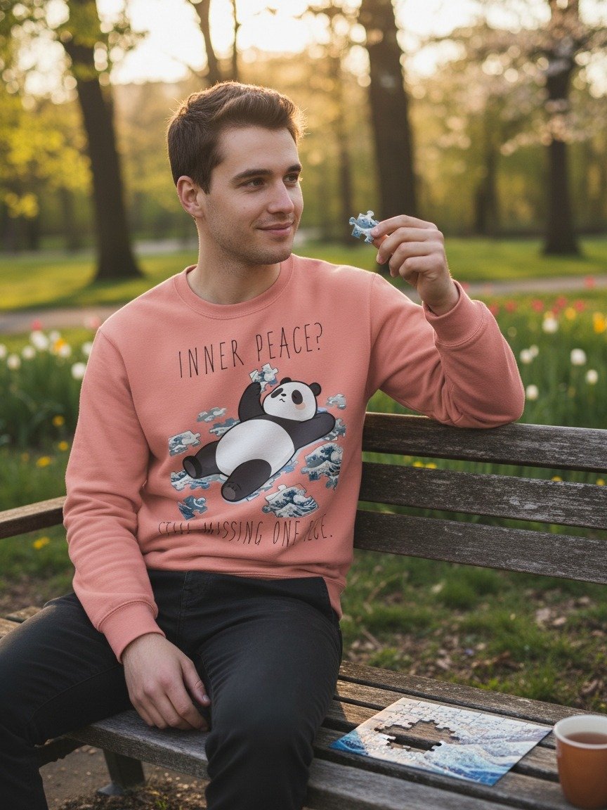 Wave Puzzle Panda Sweatshirt product image (19)