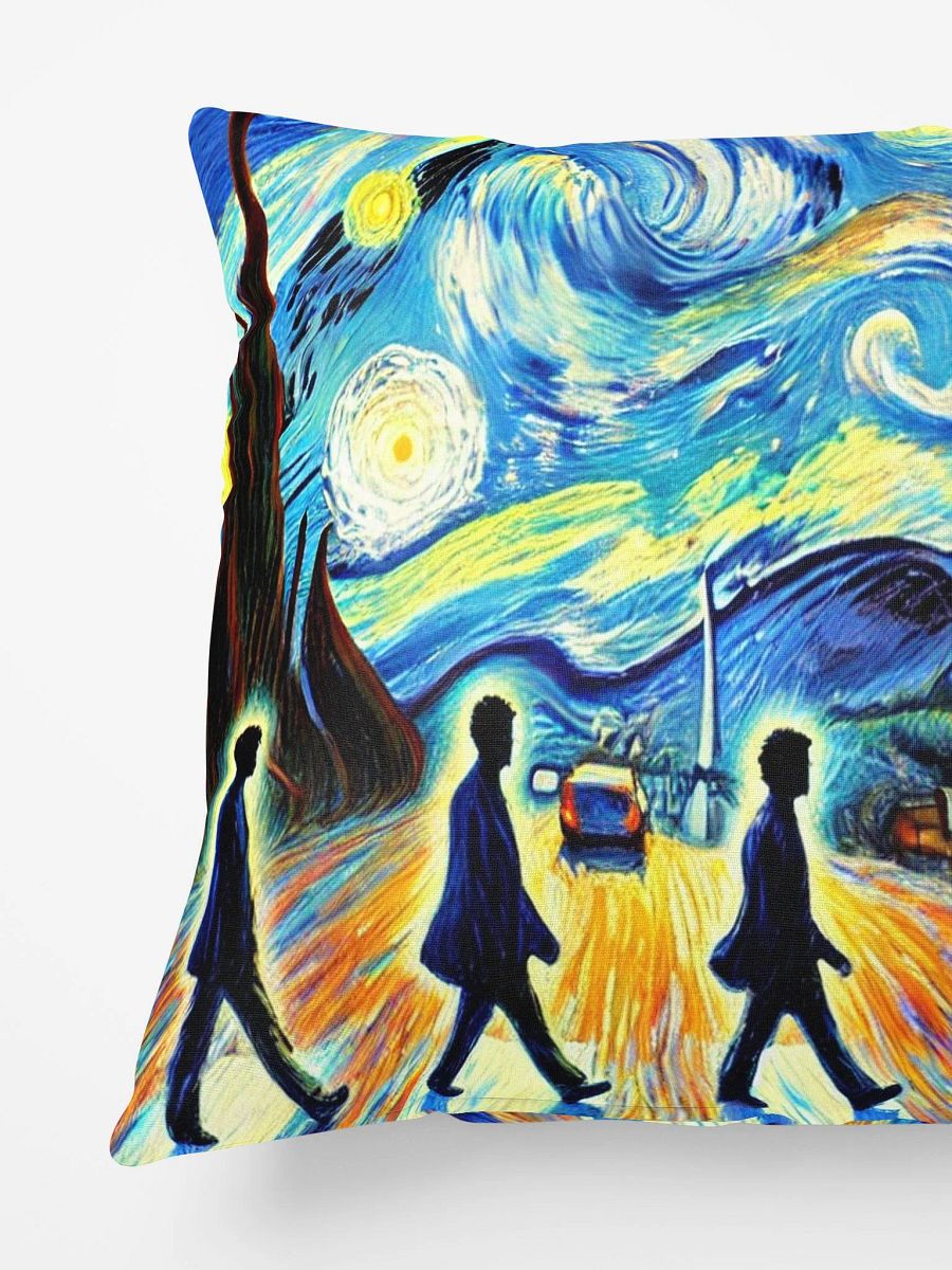 🛋️ The Beatles – Abbey Road Van Gogh-Inspired 18x18 Pillow product image (3)