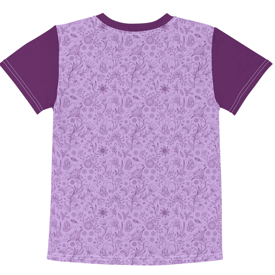 Light Purple Lilac Floral Kid's Crew neck T-shirt product image (4)