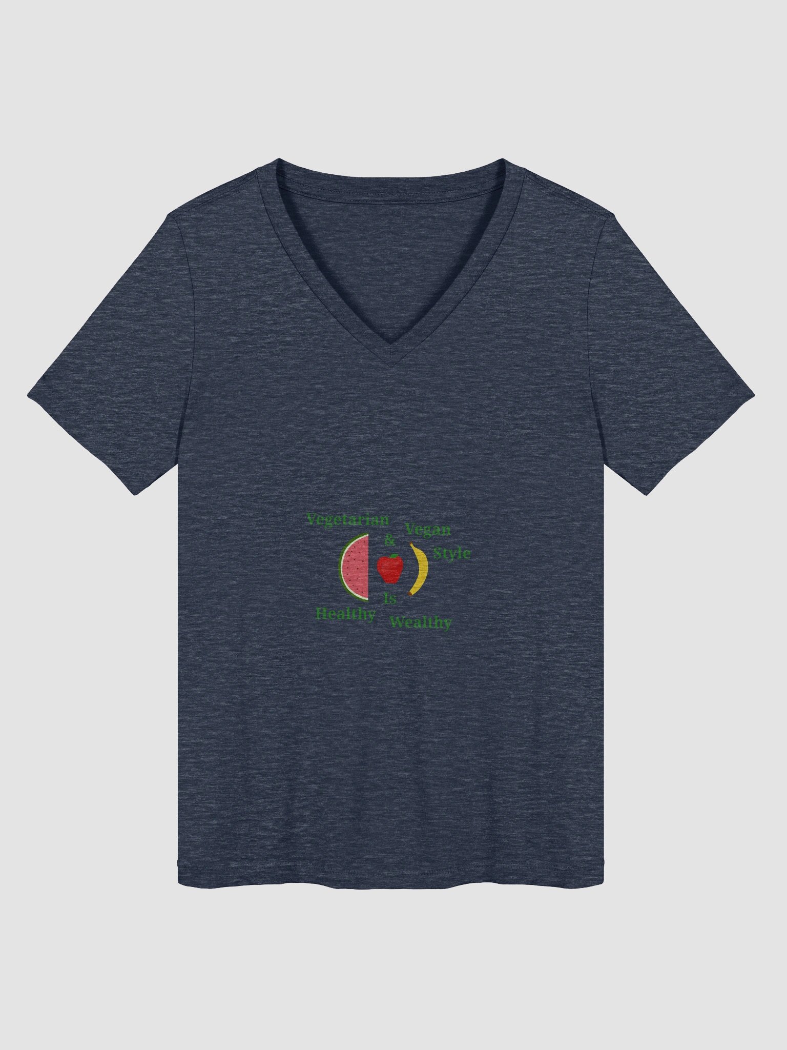 Healthy Wealthy Vegetarian V-Neck Tee product image (1)