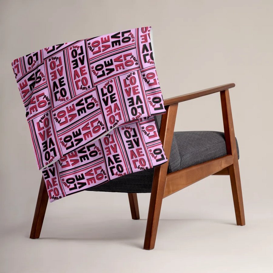 Pure Love Pattern Pink - Throw Blanket product image (8)