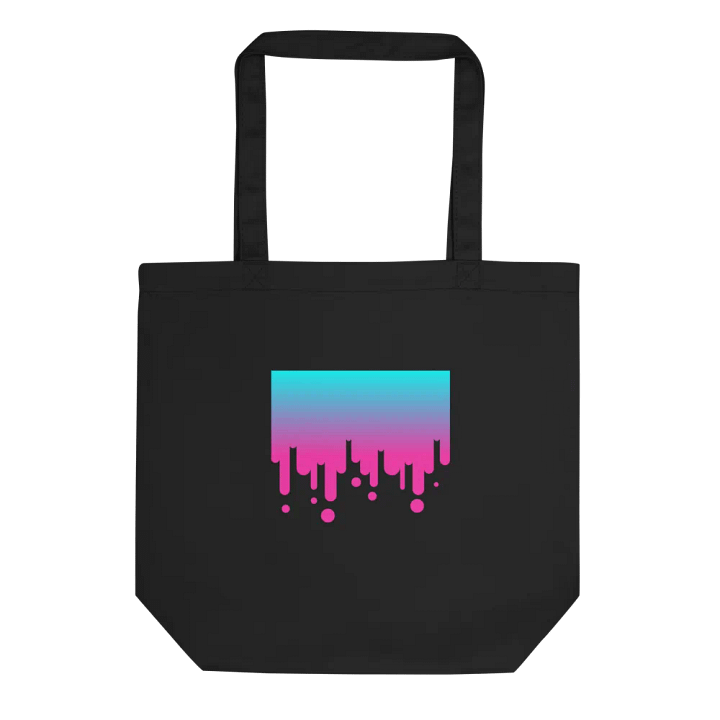 Black tote with Pink & Blue product image (1)