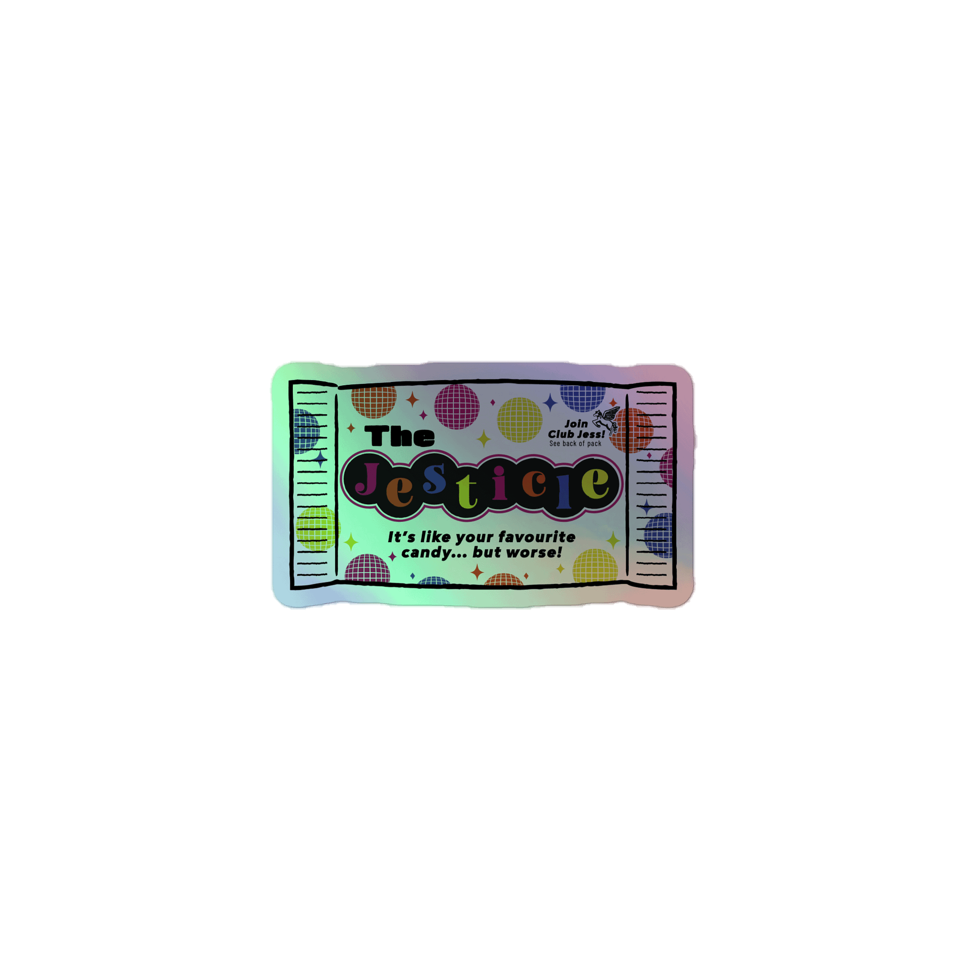 The Jesticle candy holographic sticker | thejesticle product image (1)